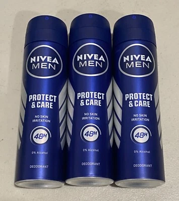 Paquete de 3 - Nivea Men Protect & Care 48 horas desodorante en spray - 5 oz (150 ml) cada uno Foto 1 de 2