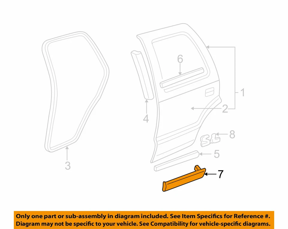 Moldura de puerta Trailblazer Jimmy Blazer 99-2005 blanco tira trasera GM 15090384 X1 Foto 1 de 4