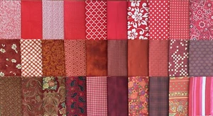 30 RED SHADES Fat Quarter Floral Novelty Tonal Quilt Cotton Fabric Bundle - Picture 1 of 7