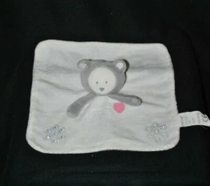 Doudou panda koala OKAIDI OBAIBI blanc gris cœur rose flocons TTBE - Picture 1 of 1