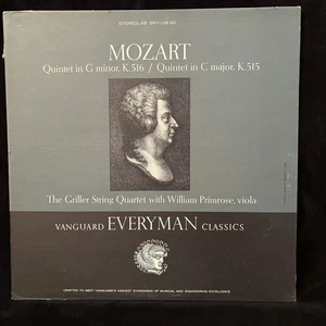 MOZART String Quintets K.516 & 515 PRIMROSE & GRILLER QUARTET - VANGUARD ST LP - Picture 1 of 4