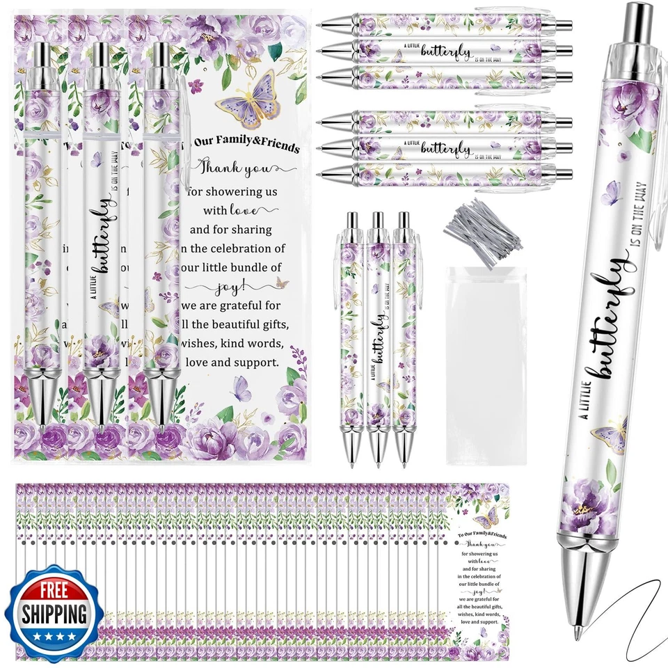 Lebsitey 50 наборов фиолетовый бабочка тема детский душ сувениры для гостей, пола  - Изображение 1 из 4