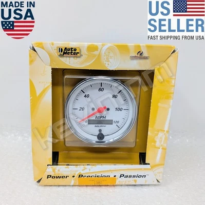 NEW **GENUINE** Auto Meter® 1380 Arctic White Electric Programmable Speedometer - Image 1 of 4