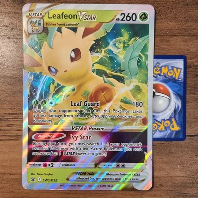 Jumbo Leafeon VSTAR SWSH195 NM Pokemon Premium Collection Box Card - Image 1 of 2
