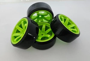 1/10 RC Car Drift Wheels x4 in Green - Picture 1 of 6