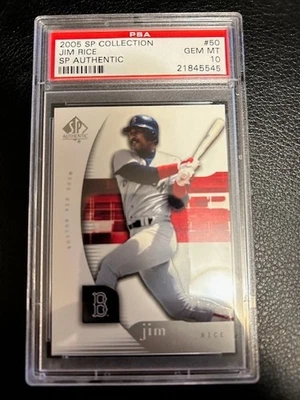 2005 SP Collection SP Authentic #50, Jim Rice, Red Sox, PSA 10 POP 3 - Image 1 of 2