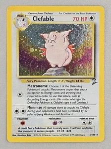 Clefable 5/130 Pokemon Base Set 2 Holo Rare Medium Played MP - Picture 1 of 2