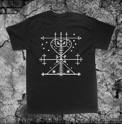 Maman Brigitte Voodoo Veve Shirt - baron samedi papa legba skeleton occult skull - Image 1 of 4