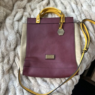 Bolso de Mano Hayden-Harnett de Cuero Comenzado Borgoña Foto 1 de 4