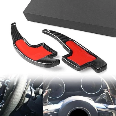 2x Carbon Fiber Steering Wheel Paddle Shift Shifer Fit Ford Mustang 2015-2017 16 - Image 1 of 4