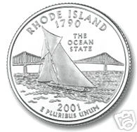 2001-P RHODE ISLAND BRILLIANT UNC STATE QUARTER - Image 1 of 1