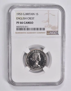 PF66 CAM 1953 G. Britain 1 Shilling English NGC Queen Elizabeth Coronation *3608 - Picture 1 of 3