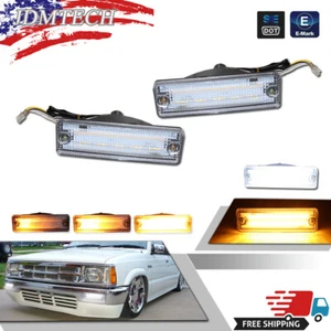 2pc Clear Bumper Switchback LED DRL Signal Lights For Mazda 323 626 Pickup Truck - Picture 1 of 11