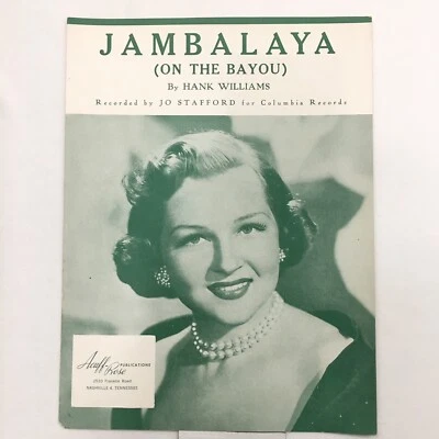 "JAMBALAYA (On The Bayou)" ©1952 Partituras Vintage Piano Guitarra Hank Williams - Imagem 1 de 4