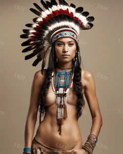 Fantasia Nativa Americana Ragazza Modello Foto Risque 8x10 Stampa artistica C5059 - Foto 1 di 1