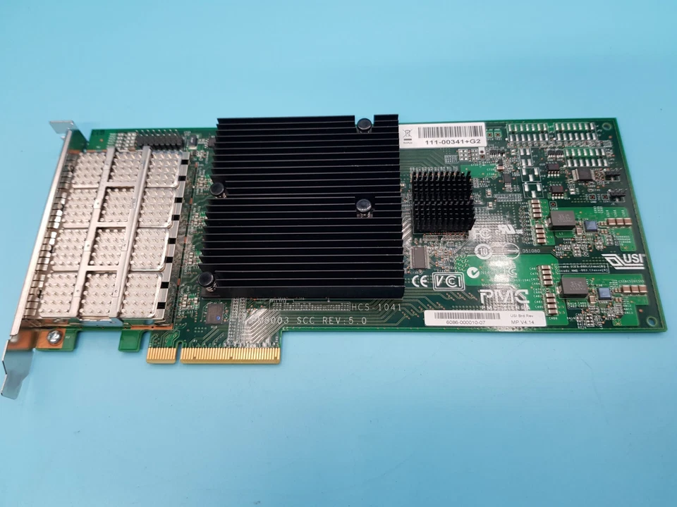 NETAPP PMC-SIERRA PM8003 111-00341+G2 SCC Quad Port Network Controller PCIe Card - Image 1 of 4