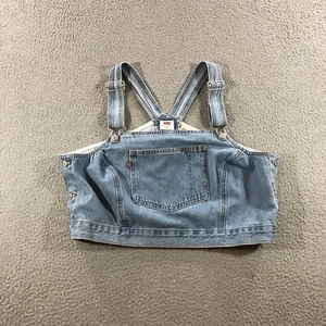 levis denim overall tank top womens XL blue Front Pocket Pencil Holder Cropped - Picture 1 of 19