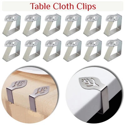 ARTANDCRAFTSLONDON Silver Table Cloth Clips Holder Durable Table Cover Premium Metal Grips Clamp UK