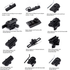 13 Kinds Bipod Mount Adpater Bracket with Sling Stud/Picatinny Rails Aluminum - Picture 1 of 30