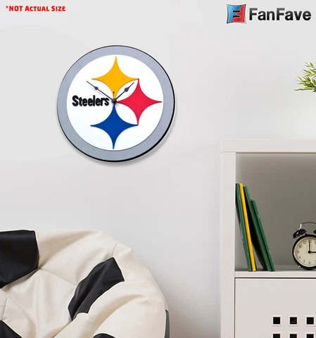 New NFL Pittsburgh Steelers Home Decor EVA Foam 3D Wall Clock 14.2? x 14.2? Cover