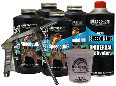 T-Rex Black textured truck Bed Liner kit, SMR-1026B-K4, 4-quart kit w/ Spray Gun Foto 1 de 4