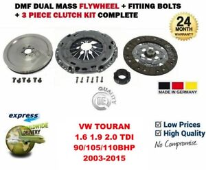FOR VW TOURAN 1.6 TDI 90/105BHP 2010-2015 DMF DUAL MASS FLYWHEEL + CLUTCH KIT