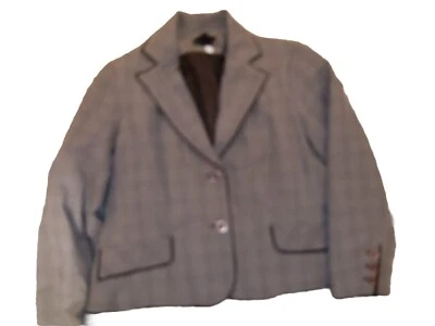 Blazer Norton McNaughton Mujer Talla 16 Beige A Cuadros Carrera Elegante Foto 1 de 4