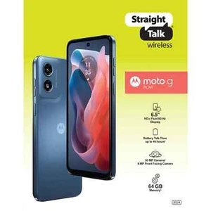 Moto G Play 4G 2024, 64GB, Blue - Prepaid Smartphone - Locked to Straight Talk - Picture 1 of 7