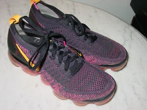 2018 Womens Nike Air Vapormax Flyknit 2 "Pink Blast" Black Running Shoes Size 9 - Picture 1 of 12