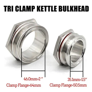 1.5"/2" Weldless Bulkhead Tri Clamp Kettle Bulkhead Stainless Steel SS304 - Picture 1 of 11