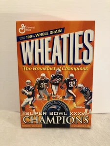 2002 Super Bowl Champions New England Patriots Wheaties Unopend Cereal Box - Picture 1 of 7