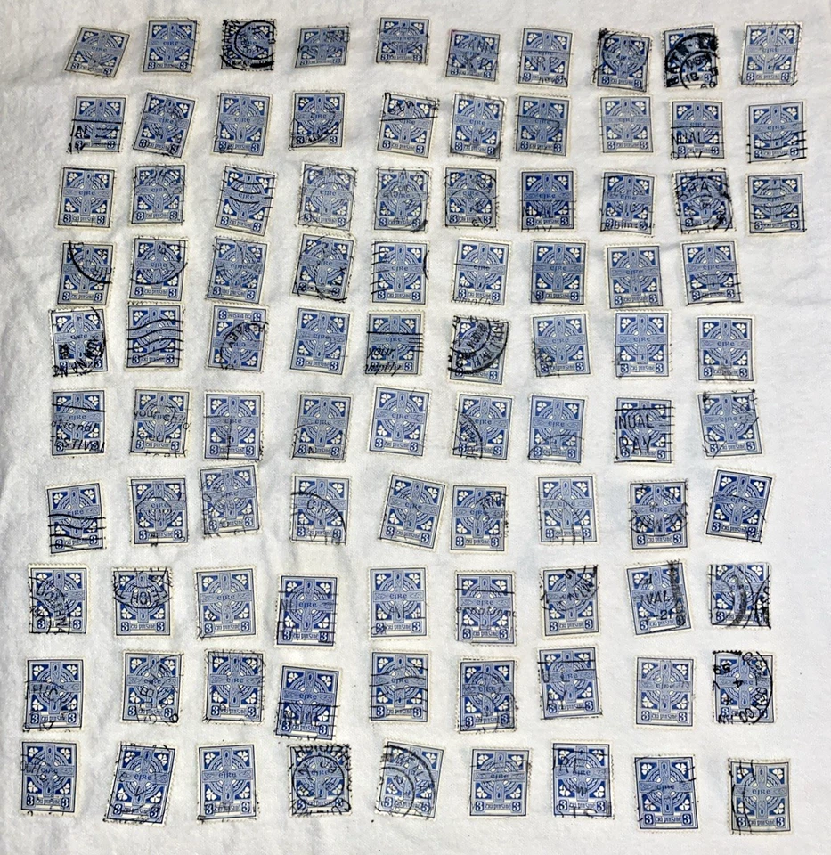 LOTE DE 93 SELLOS USADOS IRLANDESES SC# 111 3p CRUZ 1941 De colección Segunda Guerra Mundial Foto 1 de 4