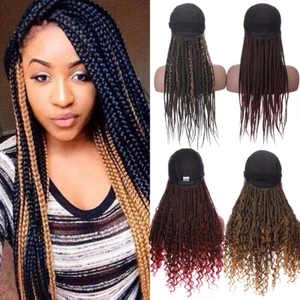 Afro Crochet Braided Braid Front Lace Full Wigs Long Straight Curly Ends 17"27" - Picture 1 of 89