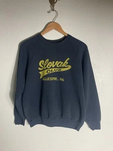 VTG 80s 90s Slovak Club sweatshirt Raglan S/M fit USA Slovakia Pennsylvania - Picture 1 of 10