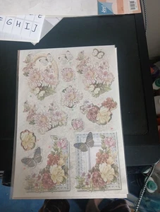 HOJA BRILLO DECOUPAGE PARA SCRAPBOOKING NO NECESITA TIJERAS NUEVO (C) - Imagen 1 de 1