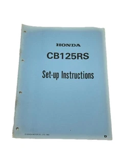 Honda CB125RS CB125 Set Up Instructions Manual - Picture 1 of 3