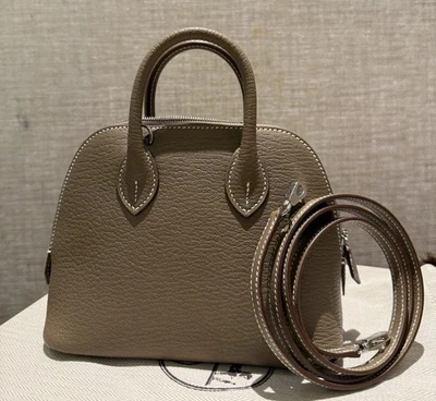 NUEVO Hermes Mini Bolide 1923 Mysore Piel de Cabra Cuero Etoupe Paladio Herrajes Foto 1 de 4