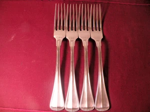 Set Of 4 DINNER FORKS Towle HAMILTON Stainless 18/8 GERMANY Satin Handle 8 1/8" - Picture 1 of 6