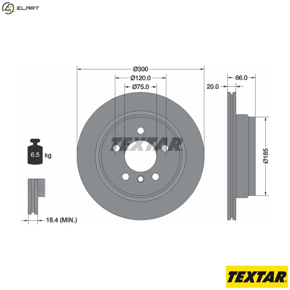 2x BRAKE DISC 92239703 FOR BMW B38 B15 C 1.5L 3cyl 3 SERIES N20B20C/B20DB 2.0L - Image 1 of 4