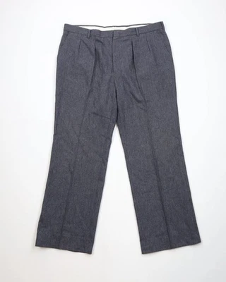 Pantalones de campana de pierna ancha acanalados de tweed de lana 38x29 Streetwear años 70 de colección EE. UU. Foto 1 de 4