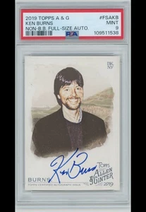 2019 Topps Allen And Ginter Ken Burns Full-size Blue Ink Auto RARE PSA 9 - Picture 1 of 2