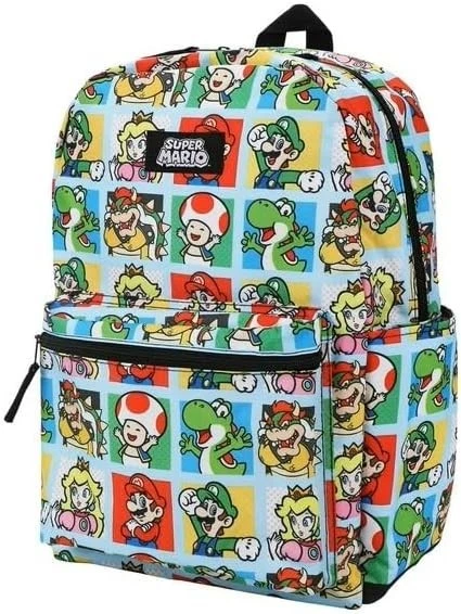 Mochila Super Mario 17" Bolso con Funda Acolchada para Laptop y Correas Reflectantes Nueva Foto 1 de 4