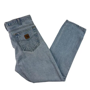 Vintage Carhartt Straight Fit Jeans Light Blue W33L30 - Picture 1 of 8