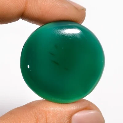 Piedras preciosas sueltas 100 % naturales de ónix verde forma redonda para joyería Foto 1 de 2