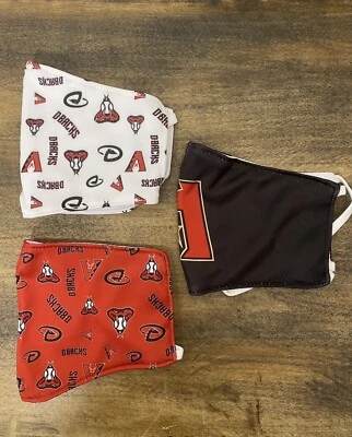 Fanatics Adult Arizona Diamondbacks Logo Face Covering 3 Pack New - Image 1 of 3
