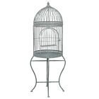 Cage à oiseaux debout décoration de la cage métal 143cm gris style antique