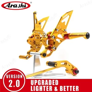 For Suzuki GSXR750 GSXR600 2011 - 2023 Arashi Version 2.0 Footrest Rearsets GOLD - Picture 1 of 9
