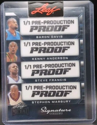 Barón DAVIS Stephon MARBURY Steve FRANCIS ANDERSON 2024 Hoja Firma PRUEBA 1/1 Foto 1 de 2