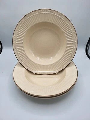 Lote de 3 cuencos de sopa Mikasa Stone Manor SAND DUNE con borde 9 3/8" Foto 1 de 3