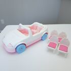 Vintage 1992 Playskool Dollhouse White Pink Convertible Car And Chairs Lot